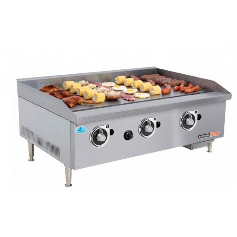 FLAT TOP GAS GRILLER - CHROM SURFACE 900 MM 